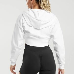 Gymshark × KKFIT Cropped Zip Hoodie - White, size Small